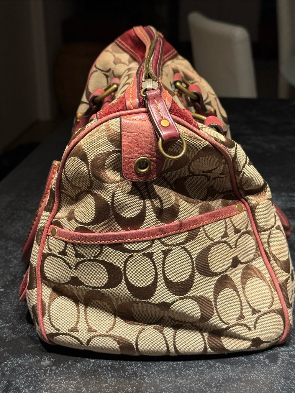 Rare Vintage 2004 Coach Special Edition Bleecker 7064 Satchel Suede Signature - Picture 5 of 10